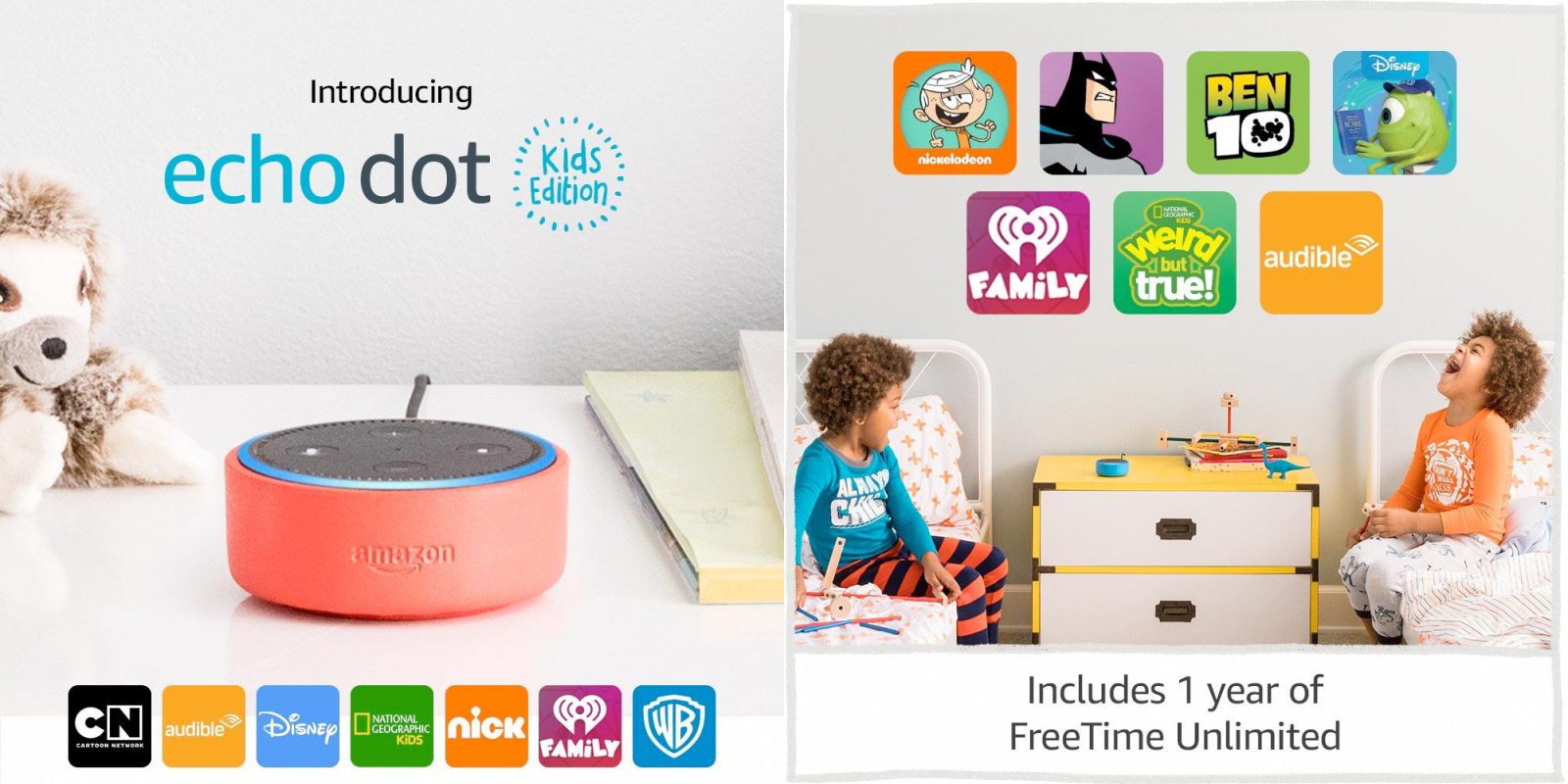 cible les jeunes enfants avec Echo Dot Kids Edition, l